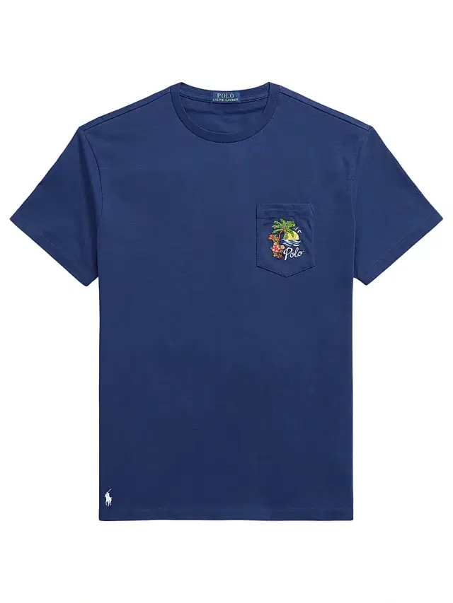Men's Tropical-Print Cotton T-Shirt - Dark Cobalt