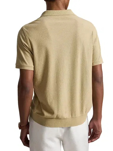 Polo Ralph Lauren Men's Honeycomb-Knit Cotton Polo Shirt - Coastal Beige - Size XL | Thumbnail 4