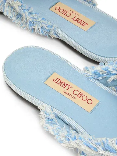 Jimmy Choo Women's Riviera Bay Frayed Flecked Canvas Sandals - Riviera Blue Mix | Thumbnail 6