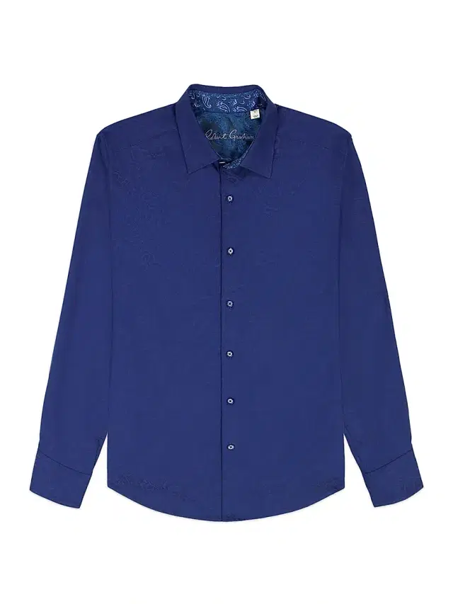 Robert Graham Men's Hudson Paisley Jacquard Stretch-Cotton Shirt - Navy