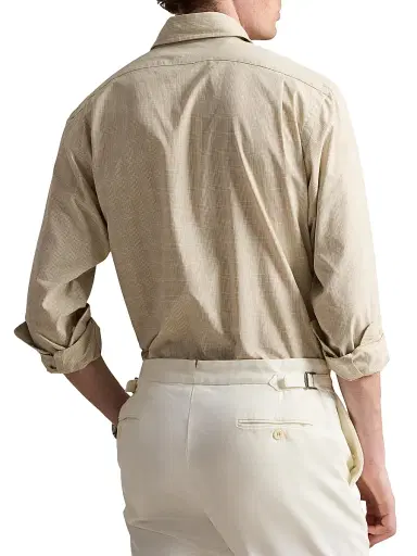 Polo Ralph Lauren Men's Check Cotton Poplin Shirt - Coastal Beige White - Size XXL | Thumbnail 4 Polo Ralph Lauren Men's Check Cotton Poplin Shirt - Coastal Beige White - Size XXL | Thumbnail 4