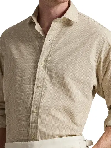 Polo Ralph Lauren Men's Check Cotton Poplin Shirt - Coastal Beige White - Size XXL | Thumbnail 5 Polo Ralph Lauren Men's Check Cotton Poplin Shirt - Coastal Beige White - Size XXL | Thumbnail 5