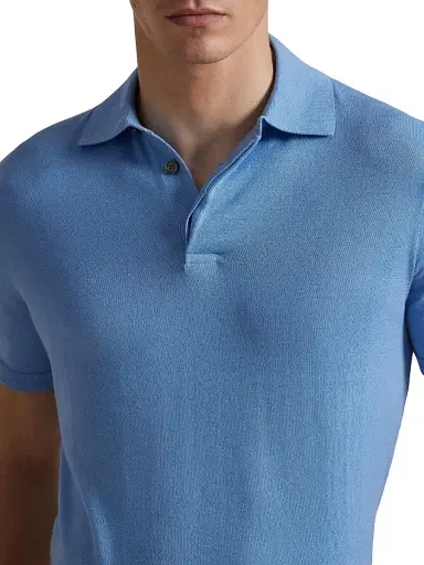 Polo Ralph Lauren Men's Cutaway Collar Cotton Polo Shirt - Sky Blue - Size XXL | Thumbnail 5