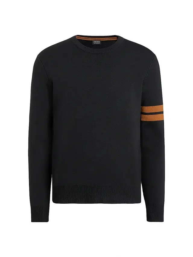 ZEGNA Men's High Performance Wool Sweater - Black