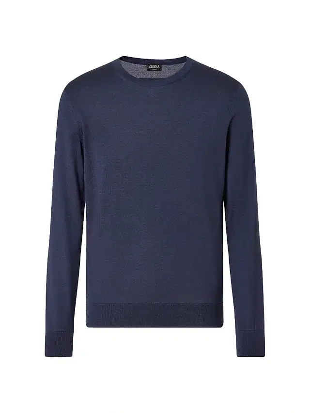 ZEGNA Men's Cashseta Crewneck Sweater - Dark Indigo Blue