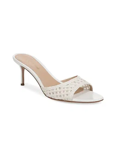 Veronica Beard Women's Tia 65MM Lattice Faux-Raffia Sandals - Coconut - Size 11 | Thumbnail 2
