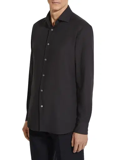 Zegna Men's Cashco Shirt - Black - Size XXXL | Thumbnail 2 Zegna Men's Cashco Shirt - Black - Size XXXL | Thumbnail 2