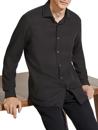 Zegna Men's Cashco Shirt - Black - Size XXXL | Thumbnail 4 Zegna Men's Cashco Shirt - Black - Size XXXL | Thumbnail 4