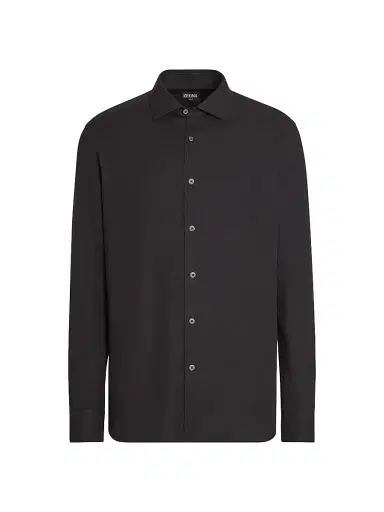 Zegna Men's Cashco Shirt - Black - Size XXXL | Thumbnail 1 Zegna Men's Cashco Shirt - Black - Size XXXL | Thumbnail 1
