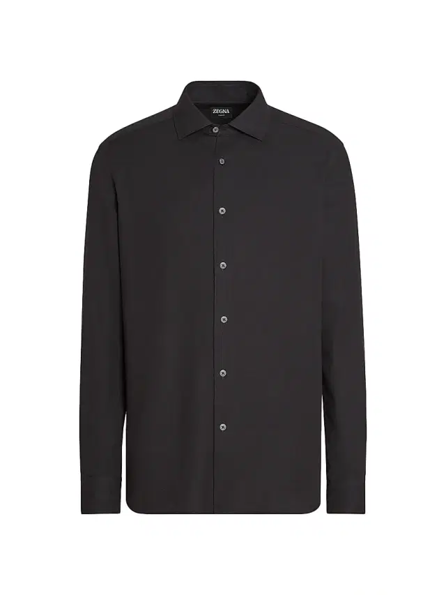 ZEGNA Men's Cashco Shirt - Black