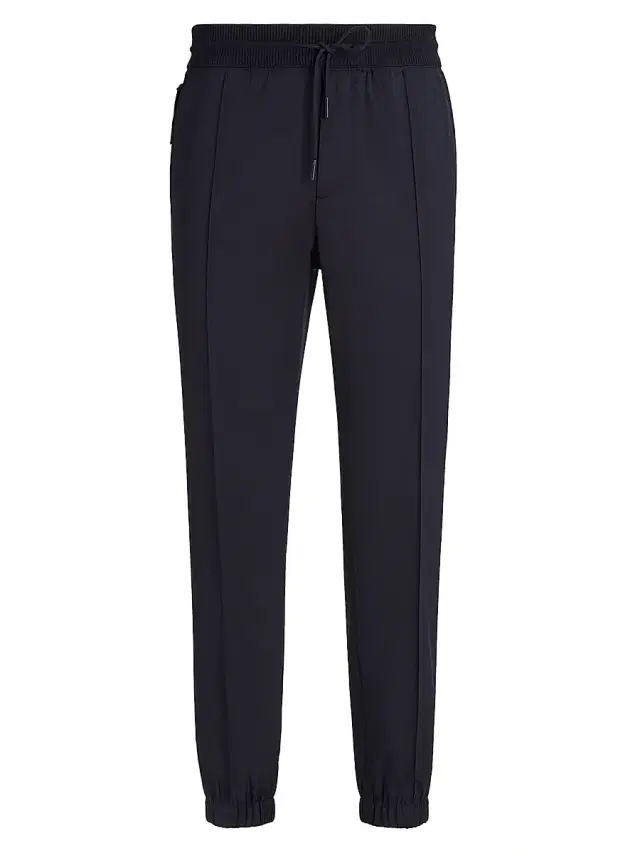 ZEGNA Men's High Performance Wool Joggers - Navy Blue