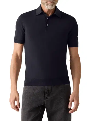 Zegna Men's 15milmil15 Wool Polo Shirt | Thumbnail 2