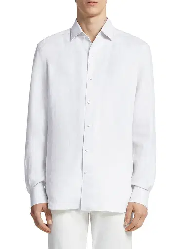 Zegna Men's Linen Shirt - White - Size XXXL | Thumbnail 2