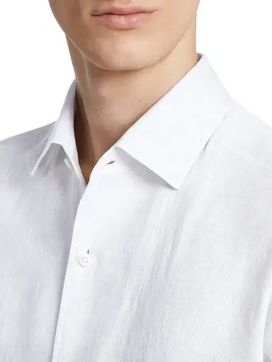 Zegna Men's Linen Shirt - White - Size XXXL | Thumbnail 3