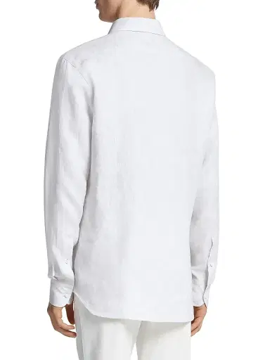 Zegna Men's Linen Shirt - White - Size XXXL | Thumbnail 4