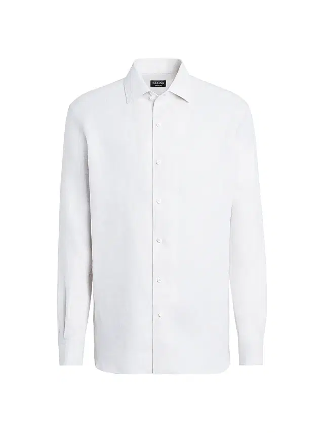 ZEGNA Men's Linen Shirt - White
