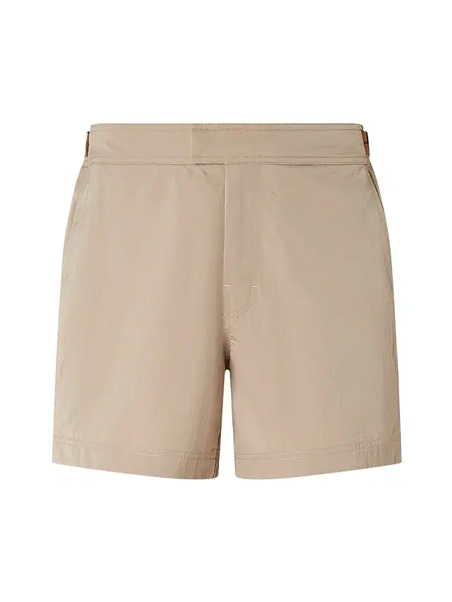 ZEGNA Men's 232 Road Brand Mark Rio Swim Trunks - Light Taupe
