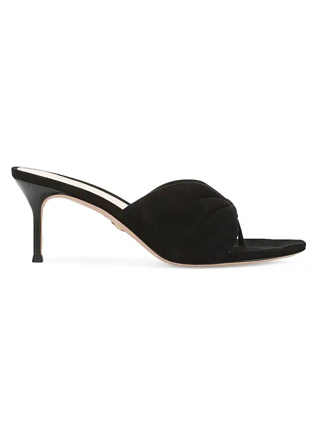 Veronica Beard Women's Tullia 65MM Gathered Suede Mules - Black