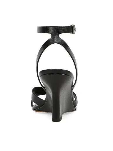 Vince Women's Parma 75MM Crisscross Leather Wedge Sandals - Black - Size 11 | Thumbnail 3