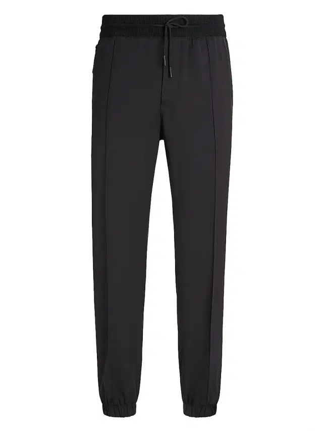 ZEGNA Men's High Performance Wool Joggers - Black