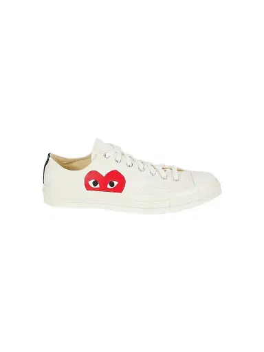 Comme des Garçons PLAY CdG PLAY x Converse Men's Chuck Taylor All Star One Heart Low-Top Sneakers - Beige - Size 12 | Thumbnail 1