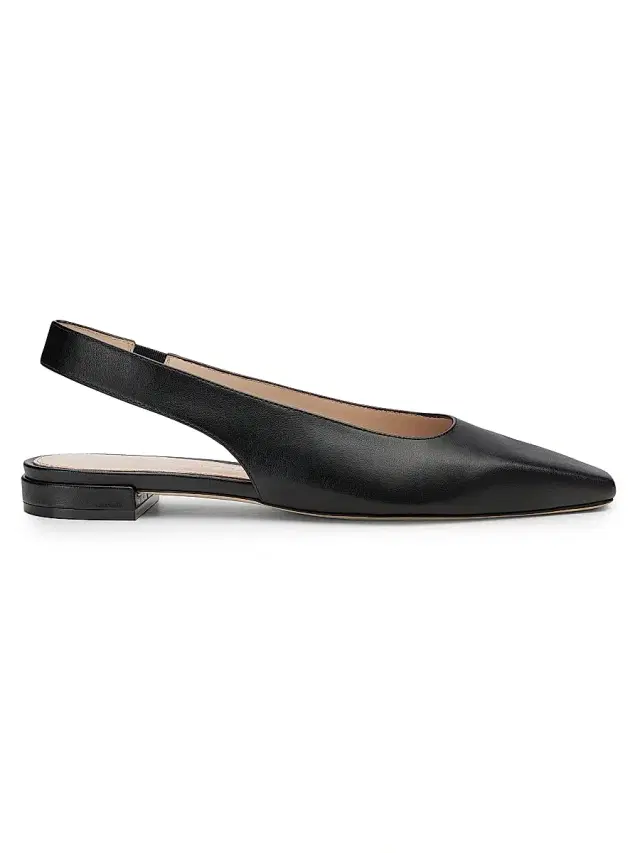 Stuart Weitzman Women's Stassi Leather Slingback Flats - Black