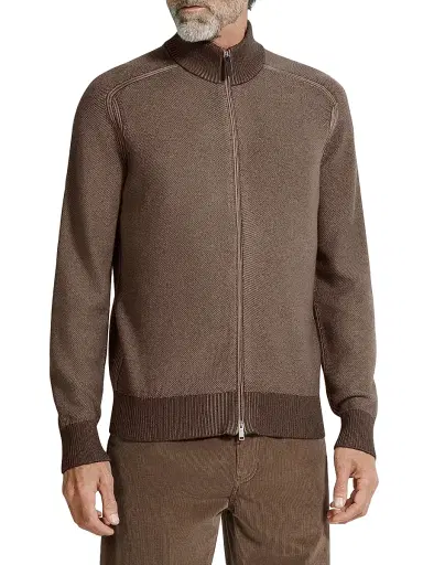 Zegna Men's Cashseta Full Zip Cardigan | Thumbnail 2