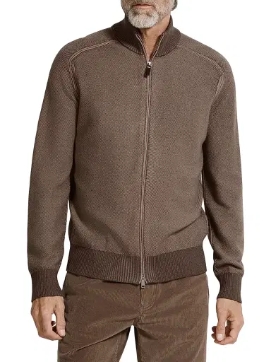 Zegna Men's Cashseta Full Zip Cardigan | Thumbnail 3