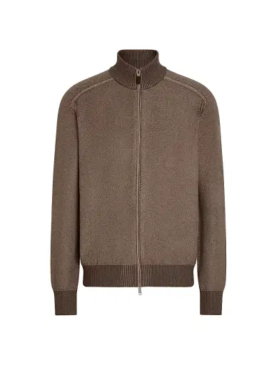 Zegna Men's Cashseta Full Zip Cardigan | Thumbnail 1