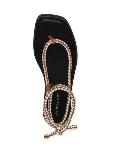 Veronica Beard Women's Carmina Woven Cord Ankle-Wrap Sandals - Hazelwood Ecru - Size 8 | Thumbnail 4 Veronica Beard Women's Carmina Woven Cord Ankle-Wrap Sandals - Hazelwood Ecru - Size 8 | Thumbnail 4