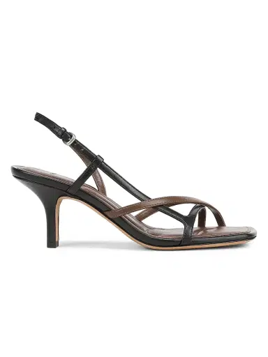Vince Women's Lilian 65MM Leather Slingback Sandals - Black Cedar Brown - Size 9.5 | Thumbnail 1 Vince Women's Lilian 65MM Leather Slingback Sandals - Black Cedar Brown - Size 9.5 | Thumbnail 1