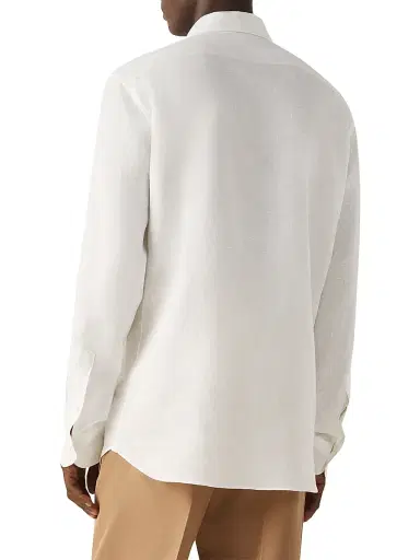 Zegna Men's Oasi Lino Shirt - White - Size XXXL | Thumbnail 3 Zegna Men's Oasi Lino Shirt - White - Size XXXL | Thumbnail 3
