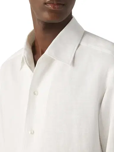 Zegna Men's Oasi Lino Shirt - White - Size XXXL | Thumbnail 4 Zegna Men's Oasi Lino Shirt - White - Size XXXL | Thumbnail 4