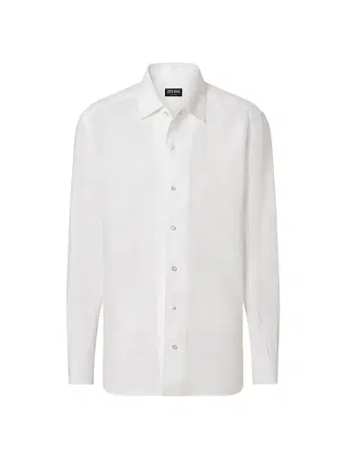Zegna Men's Oasi Lino Shirt - White - Size XXXL | Thumbnail 1 Zegna Men's Oasi Lino Shirt - White - Size XXXL | Thumbnail 1