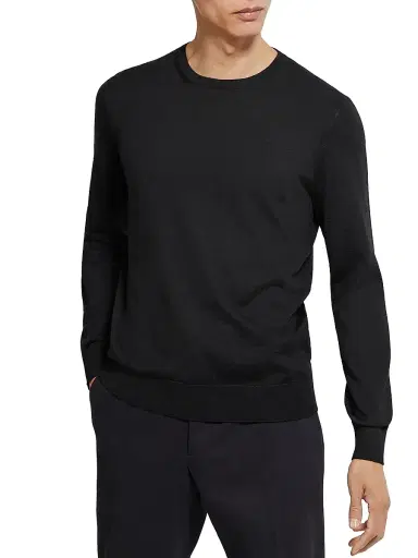 Zegna Men's Cashseta Crewneck - Black - Size 50 | Thumbnail 4