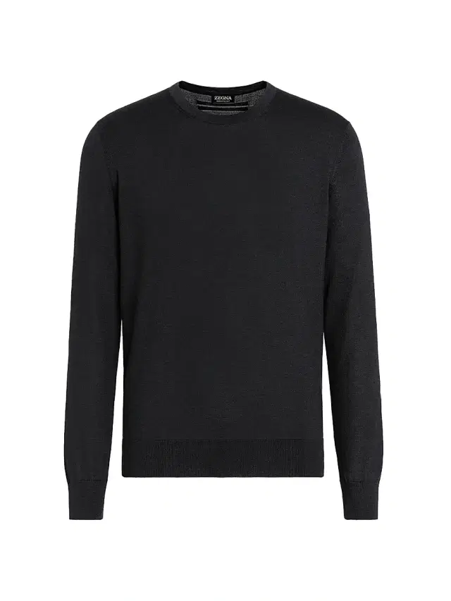 ZEGNA Men's Cashseta Crewneck - Black