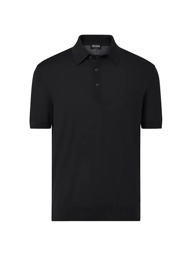 ZEGNA Men's 15milmil15 Wool Polo Shirt - Black