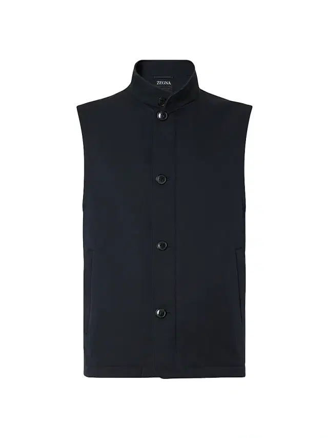 ZEGNA Men's Microfiber Motorin 50CC Vest - Navy Blue