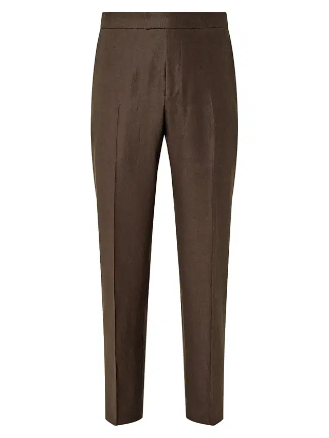 ZEGNA Men's Oasi Lino Pants - Dark Brown