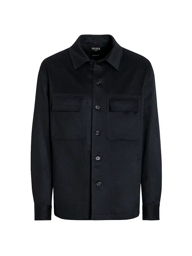 ZEGNA Men's Oasi Cashmere Alba Overshirt - Navy Blue
