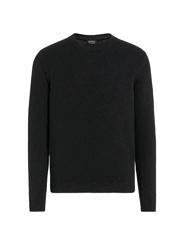 ZEGNA Men's Oasi Cashmere Crewneck T-Shirt - Black