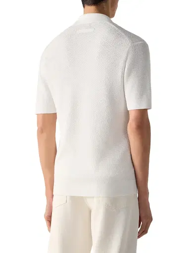 Zegna Men's Premium Cotton Polo Shirt - White | Thumbnail 3 Zegna Men's Premium Cotton Polo Shirt - White | Thumbnail 3