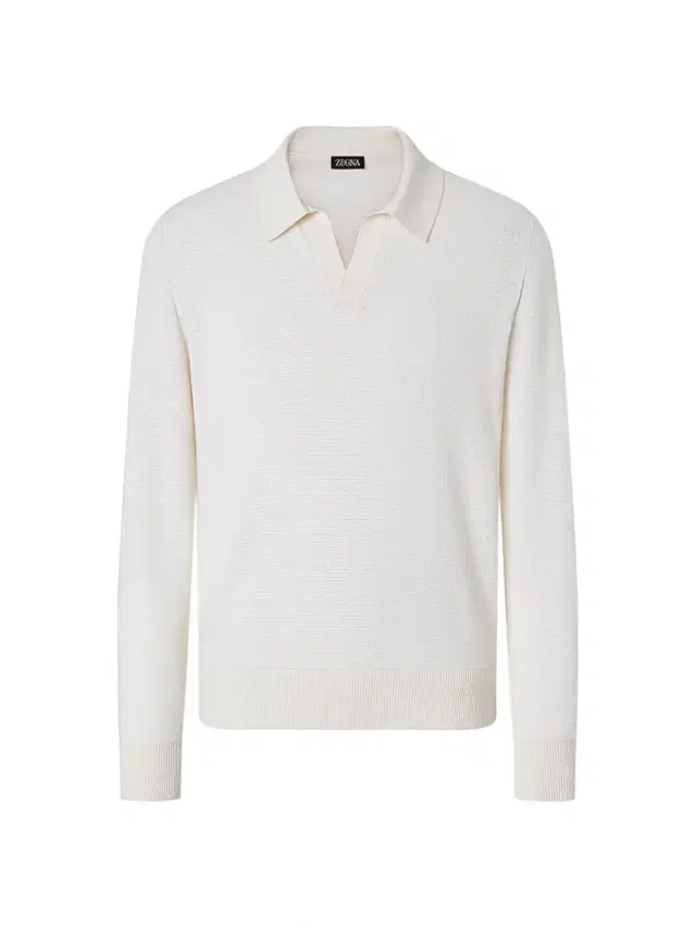 ZEGNA Men's Cashmere-Silk Polo Shirt - White Melange