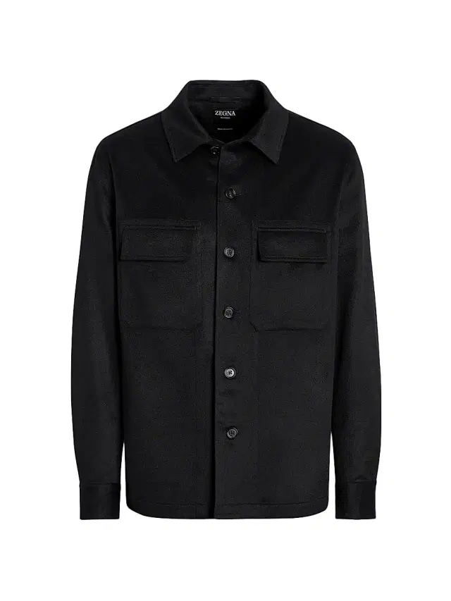 ZEGNA Men's Oasi Cashmere Alba Overshirt - Black