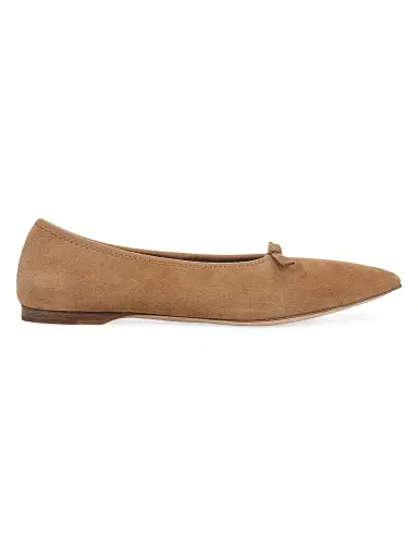 Favorite Daughter Women's Leah Bow-Detail Suede Ballet Flats - Brown Sugar - Size 9.5 | Thumbnail 1 Favorite Daughter Women's Leah Bow-Detail Suede Ballet Flats - Brown Sugar - Size 9.5 | Thumbnail 1