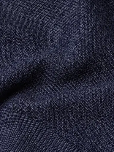ZEGNA Men's Cashmere-Silk Polo Shirt - Dark Indigo Blue Melange | Thumbnail 5 ZEGNA Men's Cashmere-Silk Polo Shirt - Dark Indigo Blue Melange | Thumbnail 5