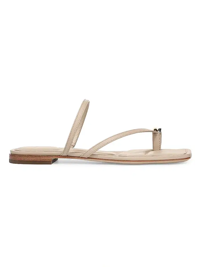 Vince Women's Polli Strappy Leather Slip-On Sandals - Birch Sand