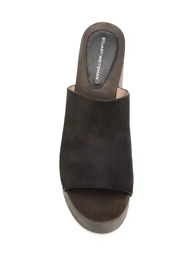 Stuart Weitzman Women's Kate 100MM Studded Suede Clogs - Shadow - Size 9.5 | Thumbnail 5