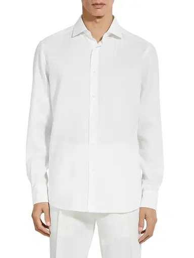 Zegna Men's Cashco Shirt - White - Size XXXL | Thumbnail 2 Zegna Men's Cashco Shirt - White - Size XXXL | Thumbnail 2