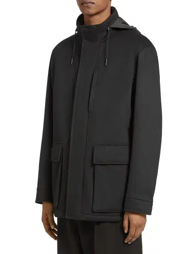 Zegna Men's Oasi Cashmere Elements Vetta Overjacket - Black - Size 48 | Thumbnail 2 Zegna Men's Oasi Cashmere Elements Vetta Overjacket - Black - Size 48 | Thumbnail 2